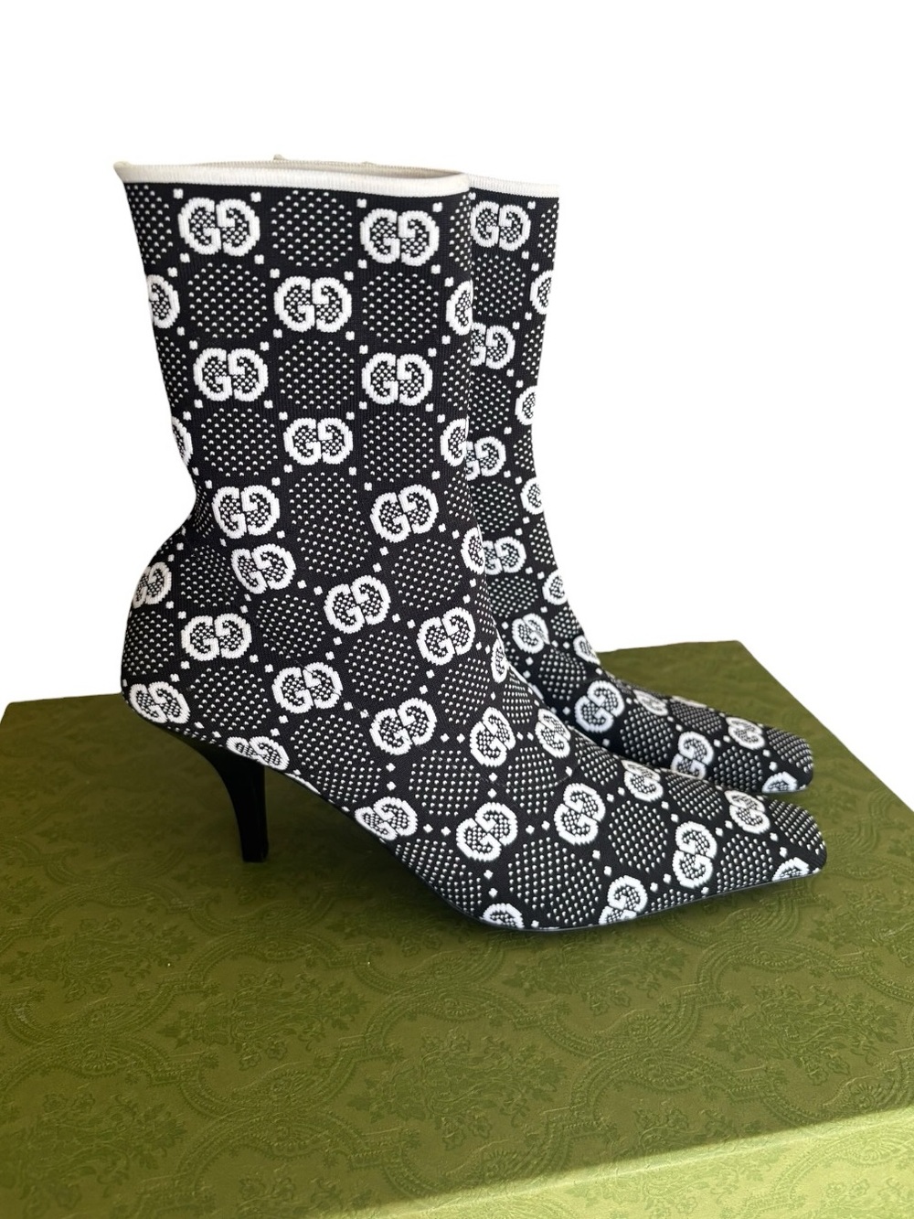 Gucci Technical GG Logo Jersey Knit Heeled Boots - Picture 7 of 11